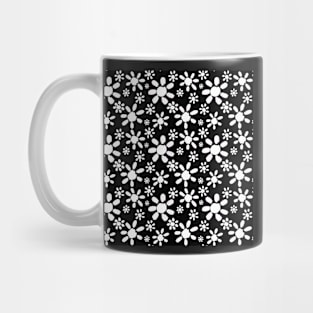 Black and White Floral Pattern Mug